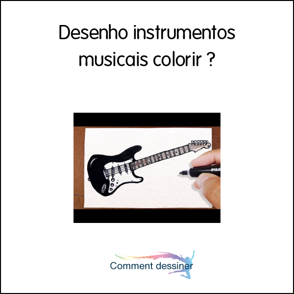 Desenho instrumentos musicais colorir